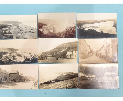 Five W R Gay RP postcards of Beesands and seven of Slapton, including fishing boats on the beach, Slapton Post Office, etc. 