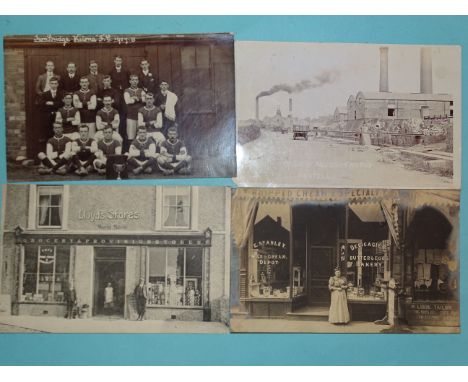 An album of approximately 130 postcards, including RPs of "Colliery and Brickworks, Nostell", "Ironbridge", "Victoria FC 1907