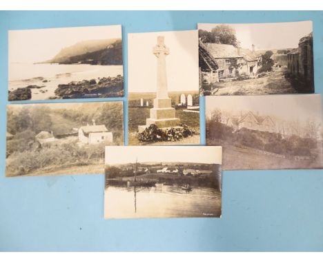Thirteen W R Gay RP postcards of Kingsbridge area, including Wood Barton Monastery (x4), Bowringsleigh House and Lodge and Bo