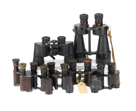 Collection of British &amp; Scottish Binoculars, Comprising of a set by Ross engraved O.S. 735 G.A. Bino Prism No.5 Mk IV x 7