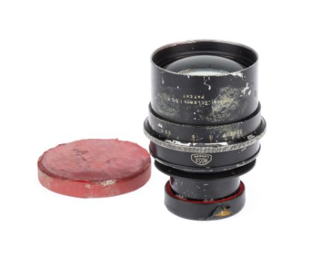 A Ross London Teleros f/5.5 17" Large Format Camera Lens, body F-G, some areas of corrosion &amp; paint loss, with lens board