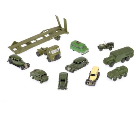 Collection of Army Dinky Toys, comprising a collection of play-worn army related Dinky vehicles AF (a Lot)