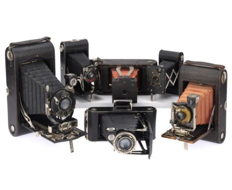 A Selection of Eastman Kodak Folding Cameras comprising a 3A Autographic Kodak Special rangefinder camera with a Kodak Anasti