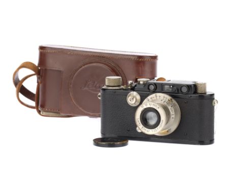 A Leitz Wetzlar Leica III Rangefinder 35mm Camera black, 1931, serial no.66680, converted from a Leica I, with a Leitz Elmar 