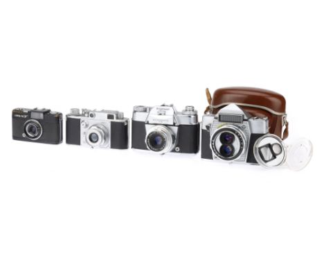 A Selection of 35mm Cameras, to include a Voigtlander Bessamatic CS, a Minolta-35, an Agfa optima Reflex, &amp; a Olympus Pen