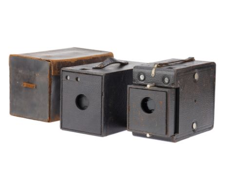 Kodak Bullet and Quick Focus Roll Film Box Cameras comprising a No.3B Quick Focus Kodak camera, serial no.8890K, 3¼ x 5½in. f