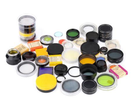A Mixed Selection of Filters various brands, sizes and types, makers include B+W, Hoya, Jessop, Kodak, mainly in cases, some 