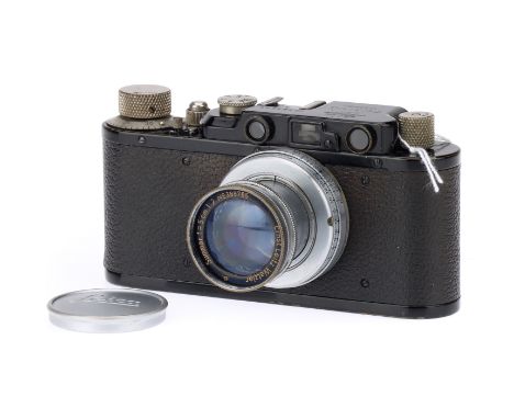 A Leitz Wetzlar Leica II Rangefinder 35mm Camera black, 1934, serial no. 123251, factory conversion from a Leica Standard cam