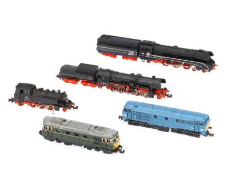 Collection of Various N Gauge Locomotives comprising of a British Rail Locomotive by Lima Italy, a locomotive finished in gre