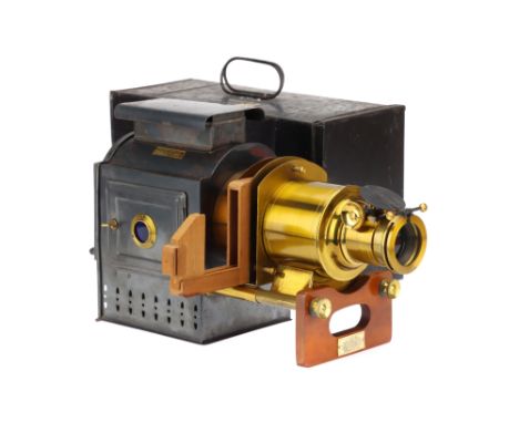 A Good Magic Lantern By Lizars, Scottish, c,1900, signed to the front J. Lizars Manufacturing Optician, the body constructed 