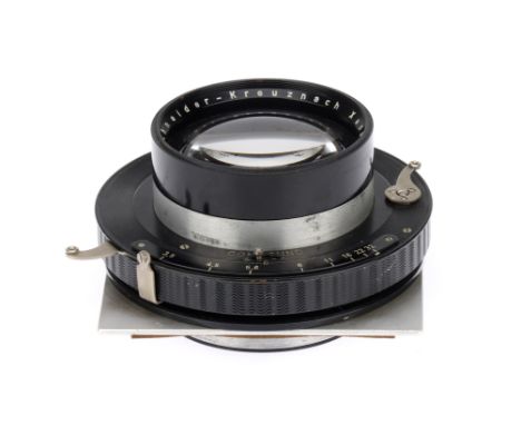 A Schneider-Kreuznach Xenar f/3.5 210mm Large Format Camera Lens, body G-VG, shutter working, optics G, some cleaning marks &