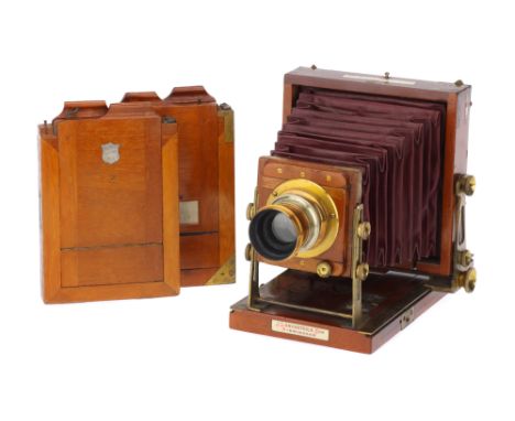 A J. Lancaster &amp; Sons 'The Special Instantograph' Mahogany Quarter Plate Camera, 1891, brass-bound mahogany, with J. Lanc