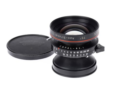 A Rodenstock Apo-Sironar-S 210mm f/5.6 Large Format Camera Lens, black, serial no. 11254586, body G-VG, in Copal-No.1, shutte