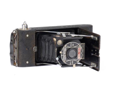 A Soho Myna Moel S.K.12 Folding Camera, black, shutter working, bellows require attention,