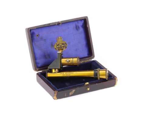 A Lacquered Brass Pocket Spectroscope, English, c.1900, signed John Browning 138 Strand, London, with internal adjustable sca