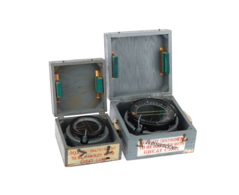 Lancaster Bomber Compass WWII in original grey painted fitted wooden box. with Air Ministry AM 6A/1276 Serial number.Type P4A