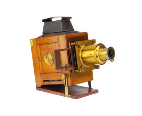 A Good Mahogany &amp; Brass Magic Lantern, English, c.1880, engraved to the brass lens plate 'W. WATSON &amp; SONS, 313 High 