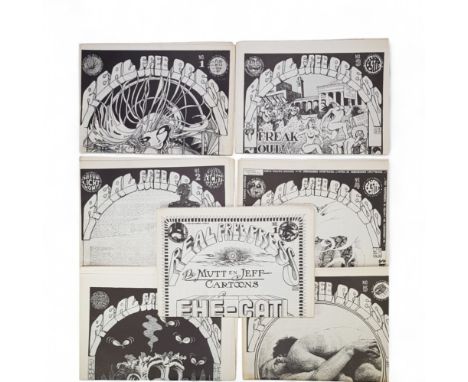 Real Free Press illustratie, nummer 1 tot en met 6 (=compleet); hierbij Real Free Press EHÃ‰-CATL. no. 1 (1971, enige nummer 