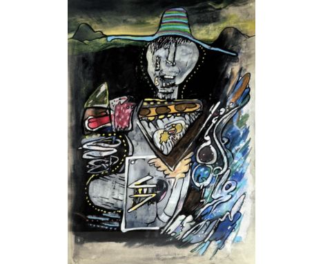 Litho "Arlequin" door de Belgische schrijver, dichter en kunstenaar Hugo Claus (Brugge, 5 april 1929 â€“ Antwerpen, 19 maart 