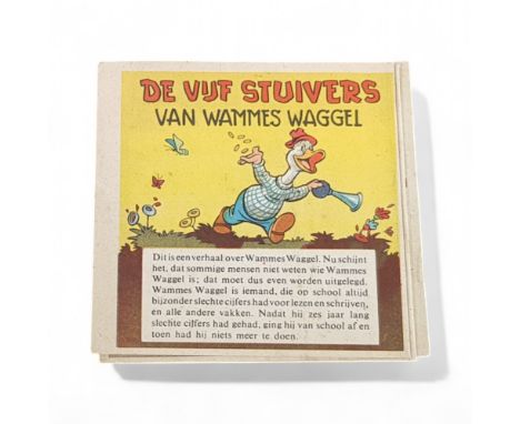 Marten Toonder: De vijf stuivers van Wammes Waggel. Softcover, eerste druk, 1953. Deels gekleurde leporello vouwstrip, uitgeg