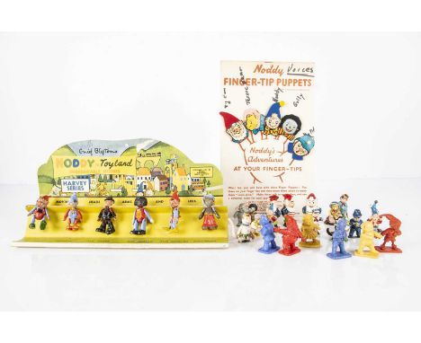 Enid Bylton’s Noddy and friends plastic figures, a Lone Star Harvey Series Noddy in Toyland Unbreakable Figures, jointed, on 