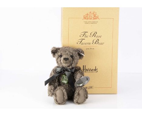 A Steiff limited edition Harrods Musical Rose Tavern Teddy Bear, 275 of 2000, inspired by the infamous Covent Garden Rose Tra