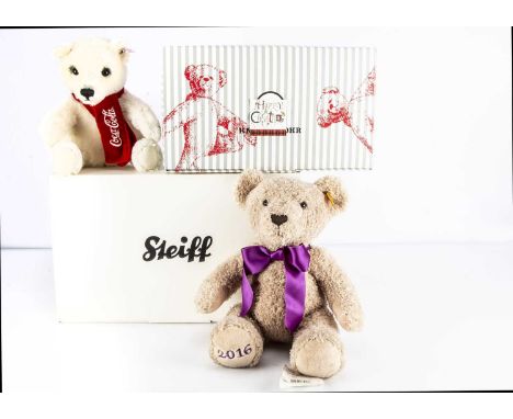 A Steiff limited edition The Coco-Cola Polar Bear, exclusive to Danbury Mint, 332 for the year 2014, with certificate and Ste