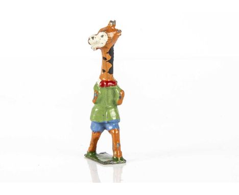 A rare Pixyland-Kew Bruin Boys George the Giraffe late 1920s hand-painted hollow-cast lead figure —2 1/2in. (6.5cm.) high (go