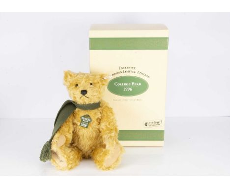 A Steiff limited edition Harrods Musical College Teddy Bear, 412 of 2000, signed to foot pad, in original box with certificat
