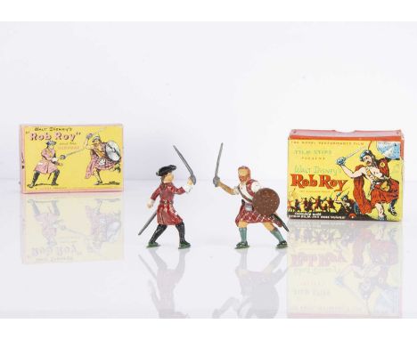 A rare Sacul hollow-cast Walt Disney films Rob Roy and the Red Coat circa 1953, hand-painted larger scale figures —3 3/4in. (