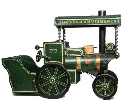 A Fairground Coulson Jacksons ‘Toyland Amusements’ juvenile sit-in Showman’s Engine ride circa 1950, green showman’s paint fi