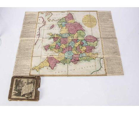 A John Wallis New Geographical Game Exhibiting a Tour through England &amp; Wales circa 1802, hand-coloured folding game laid