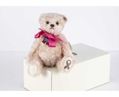 A Steiff limited edition Hope The Breast Cancer Campaign Teddy Bear, exclusive to Danbury Mint, 19 of 1500, in original box w