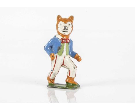 A rare Pixyland-Kew Bruin Boys Bobby Bear late 1920s hand-painted hollow-cast lead figure —2 1/4in. (6cm.) high (good conditi