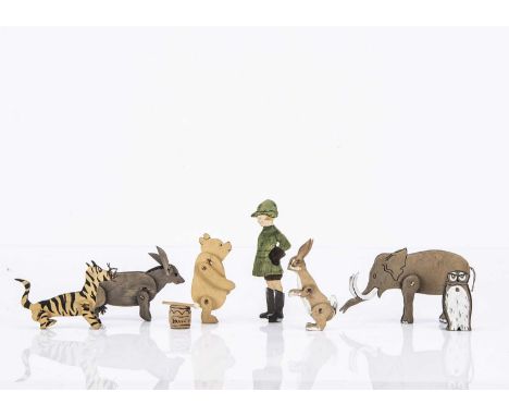 A Vale of Clywd Rural Industries A A Milne and E H Shepherd’s Winnie the Pooh and friends, jointed plywood figures comprising