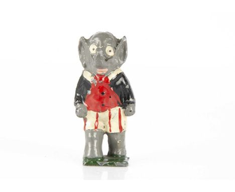 A rare Pixyland-Kew Bruin Boys Edward Trunk late 1920s hand-painted hollow-cast lead figure walking forward —2 1/2in. (6.5cm.