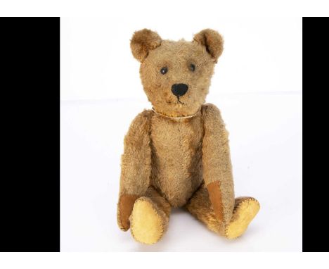 Abercrombie - a 1910/20's Teddy Bear, possibly American, with cinnamon mohair, black boot button eyes, black stitched nose an