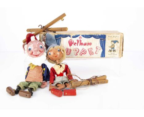 Enid Bylton’s Pelham Puppet Noddy and Big Ears, a SS Noddy, in original box with applied Noddy label (slight fading and box a