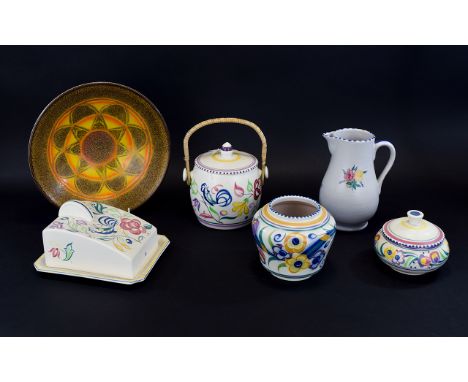 Poole Pottery From The 1960's / 1970's. A Small Collection of Pottery Items ( 6 ) In Total. Comprises Bowls, Vases, Lidded Gi