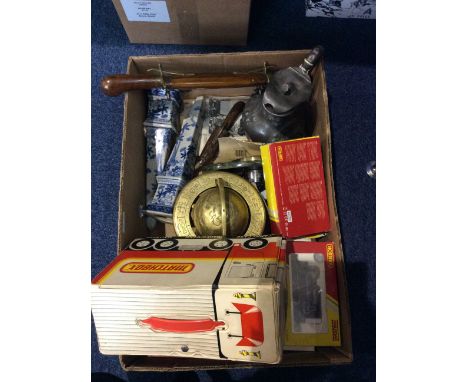 Mixed Lot Of Collectables Comprising Student "Milbro" Microscope, Oriental Carving Set, Lighter, Odd Coins, Postcards, Books,
