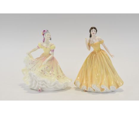 Royal Doulton Figures ( 2 ) In Total. Comprises 1/ Ninette HN2379, Designer M. Davies. Height 7.5 Inches. 2/ Elizabeth Figure
