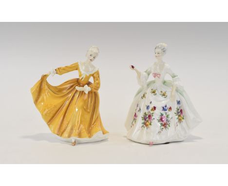 Royal Doulton Figures ( 2 ) Comprises 1/ Kirsty HN2381. Designer M. Davies. Issued 1971 - 1996. Height 7.5 Inches. 2/ Diana H