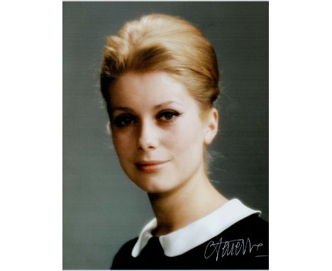 Catherine Deneuve signed 10x8 colour photograph. Deneuve is a French actress as well as an occasional singer, model, and prod
