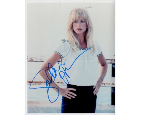 Goldie Hawn signed 10x8 colour photograph. Hawn born November 21, 1945 is an American actress. She rose to fame on the NBC sk