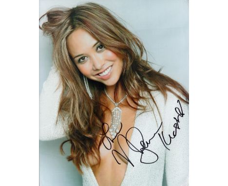 Myleene Klass signed 10x8 colour photograph. Klass born 6 April 1978 is a British singer, presenter, musician, model and busi