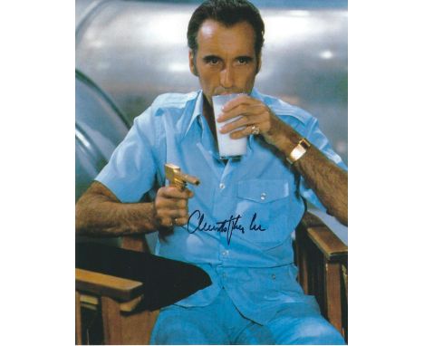 Christopher Lee signed The Man with the Golden Gun 10x8 colour photo. Sir Christopher Frank Carandini Lee, CBE, CStJ 27 May 1