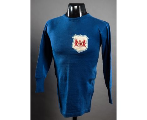 The blue Bristol City shirt worn by Bob Hardy in the F.A. Cup Final v Manchester United played at The Crystal Palace 24th Apr
