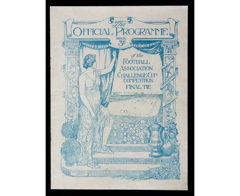 F.A. Cup Final programme Huddersfield Town v Preston North End playes at Stamford Bridge 29th April 1922,light folds but gene
