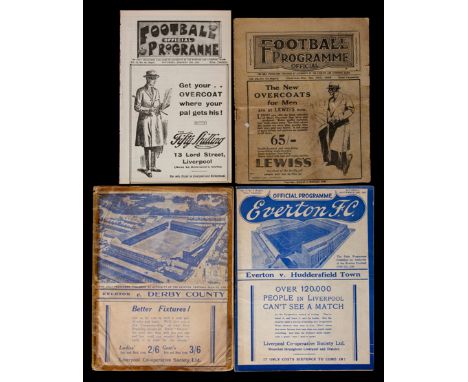 Four Everton programmes,the first in fact an Everton & Liverpool first-team combined issue for the 1st Round Cup ties 12th Ja