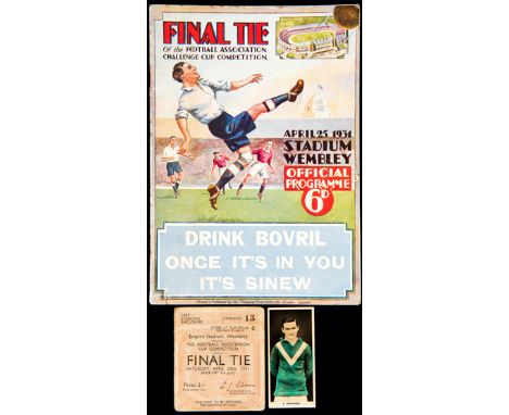F.A. Cup Final programme & ticket Birmingham v West Bromwich Albion 25th April 1931,the lot also including a picture card of 